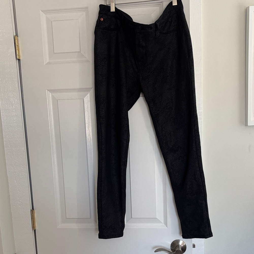 Hudson Jeans Charcoal Textured faux leather Denim